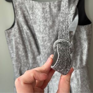 NWT Sparkly Silver Glitter Belted Sheath Dress Size 4 WHBM